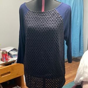 Navy blue long sleeve shirt